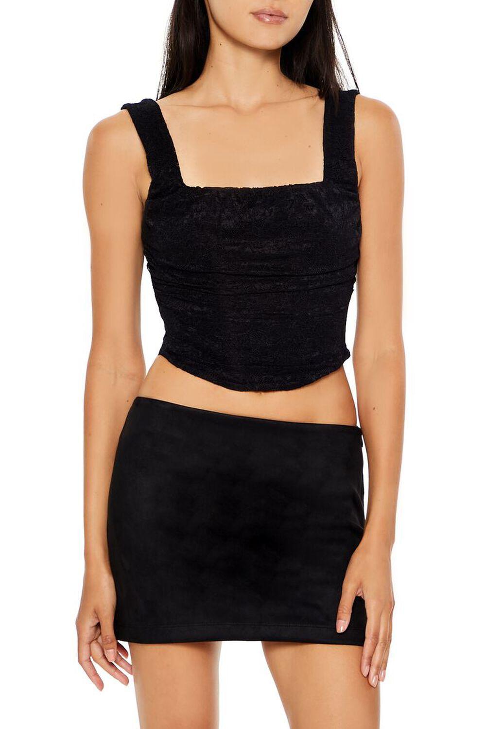 Lace-Up Lace Crop Top | Forever 21 Product Image