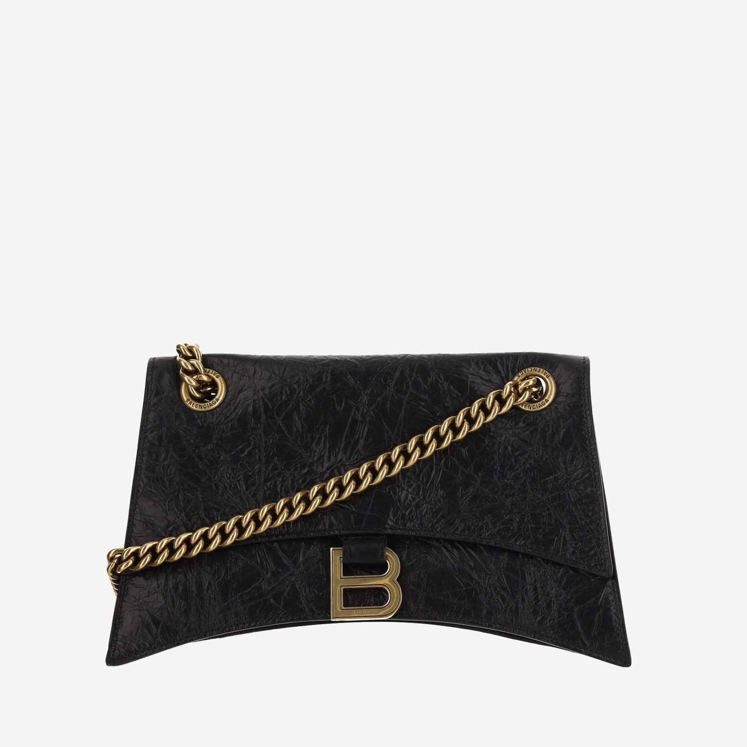 BALENCIAGA Crush Small Chain Quilted Bag In Black Product Image