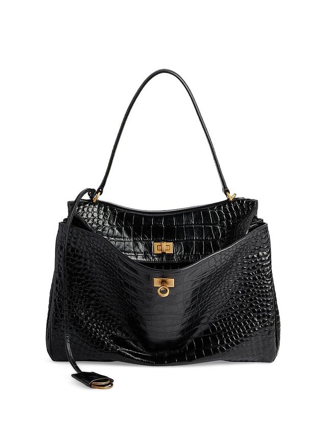 Womens Rodeo Medium Handbag Crocodile Embossed Product Image