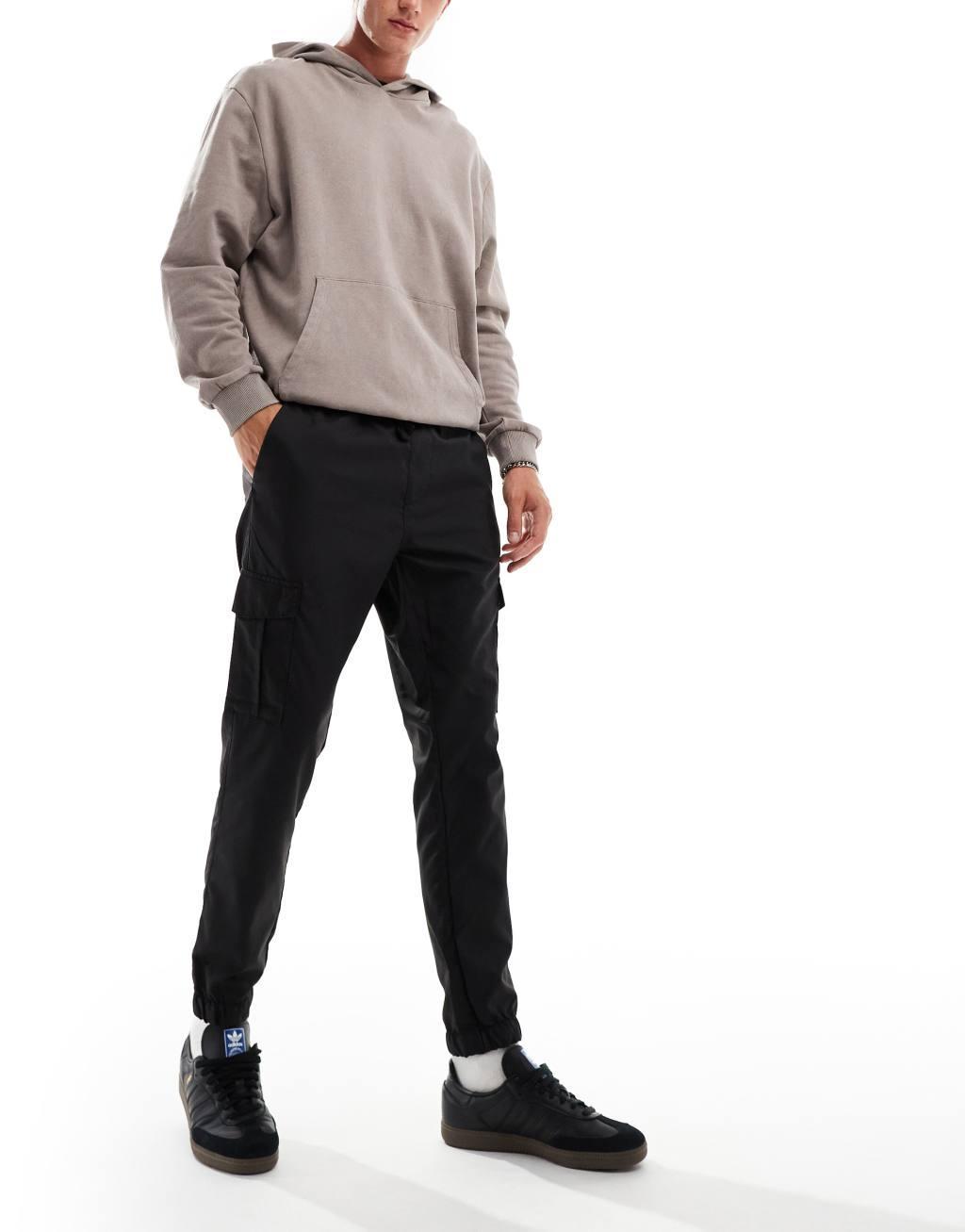 French Connection tech cargo pants in black Product Image