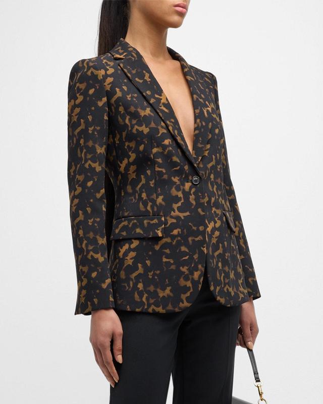 Womens Tortoise-Print Staple Blazer Product Image