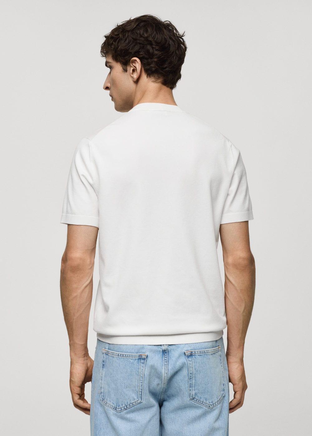 Fine-knit T-shirt - Men | MANGO USA Product Image