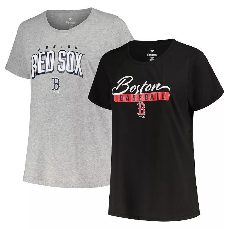 Womens Profile /Heather Gray Boston Red Sox Plus Size T-Shirt Combo Pack Product Image