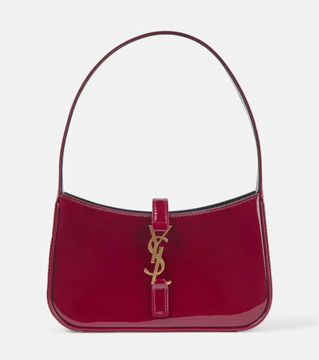 SAINT LAURENT Le 5 À 7 Mini Patent Leather Shoulder Bag In Red Product Image