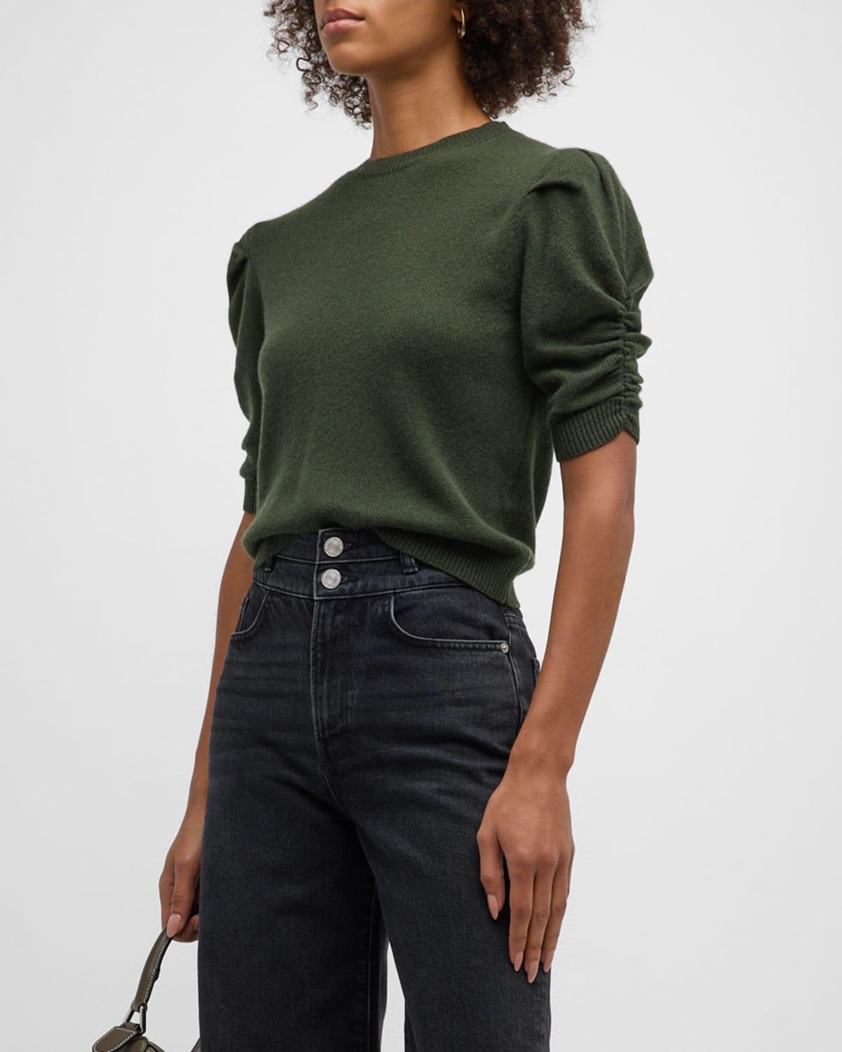 FRAME Ruched Sleeve Recycled Cashmere Blend Sweater Product Image