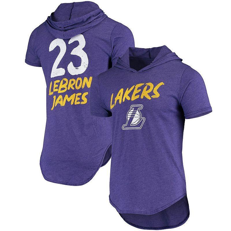 Mens Fanatics Branded LeBron James Heathered Los Angeles Lakers Hoodie Tri-Blend T-Shirt Product Image