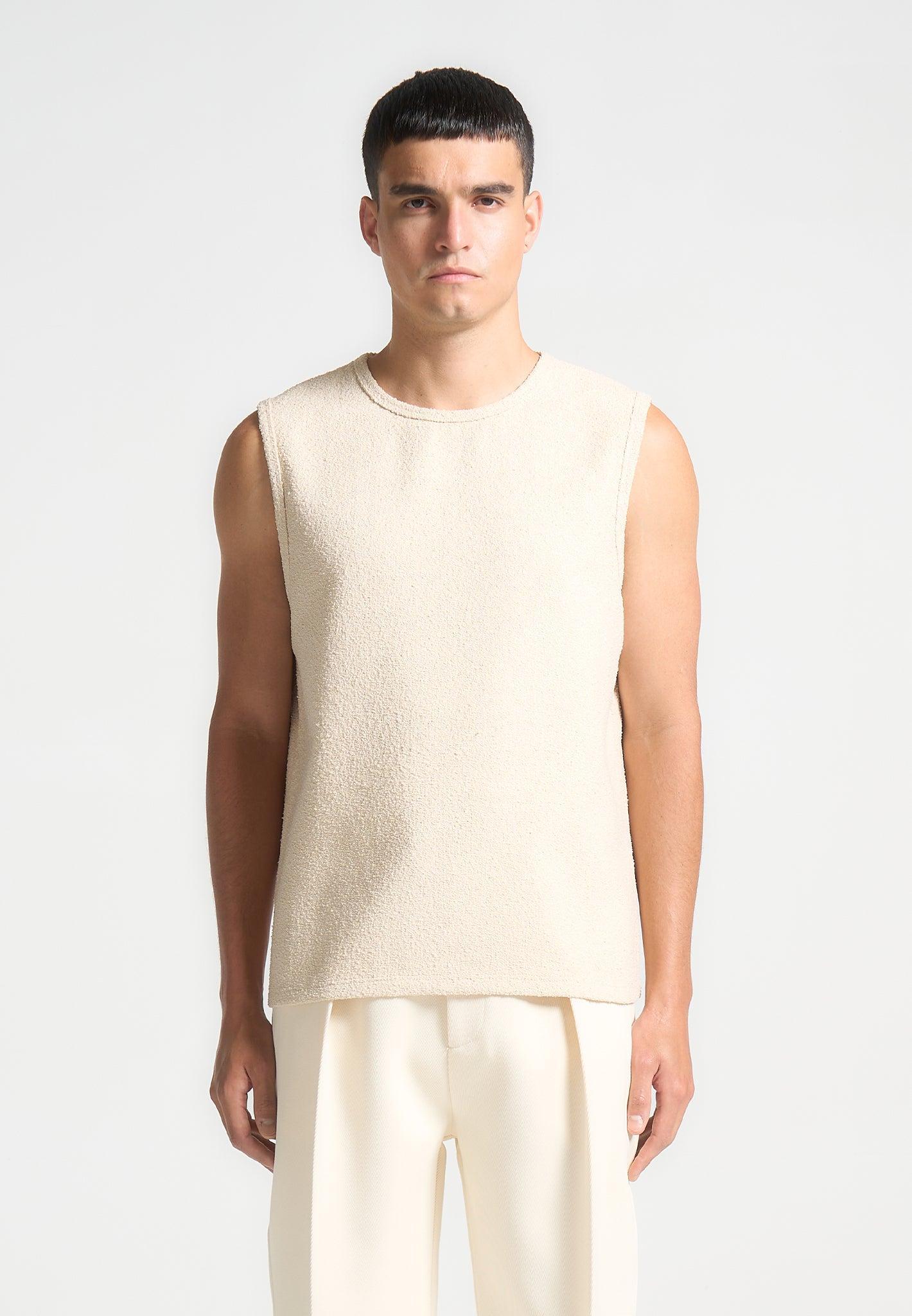 Boucle Boxy Vest - Cream Male Product Image