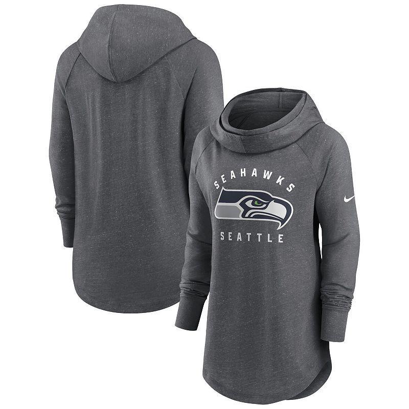 Womens Nike Heather Charcoal Arizona Cardinals Raglan Funnel Neck Pullover Hoodie Product Image