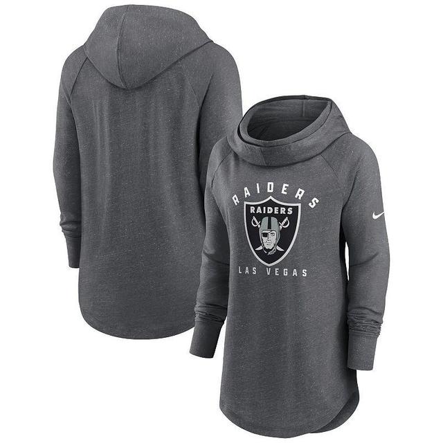 Womens Nike Heather Charcoal Arizona Cardinals Raglan Funnel Neck Pullover Hoodie Product Image