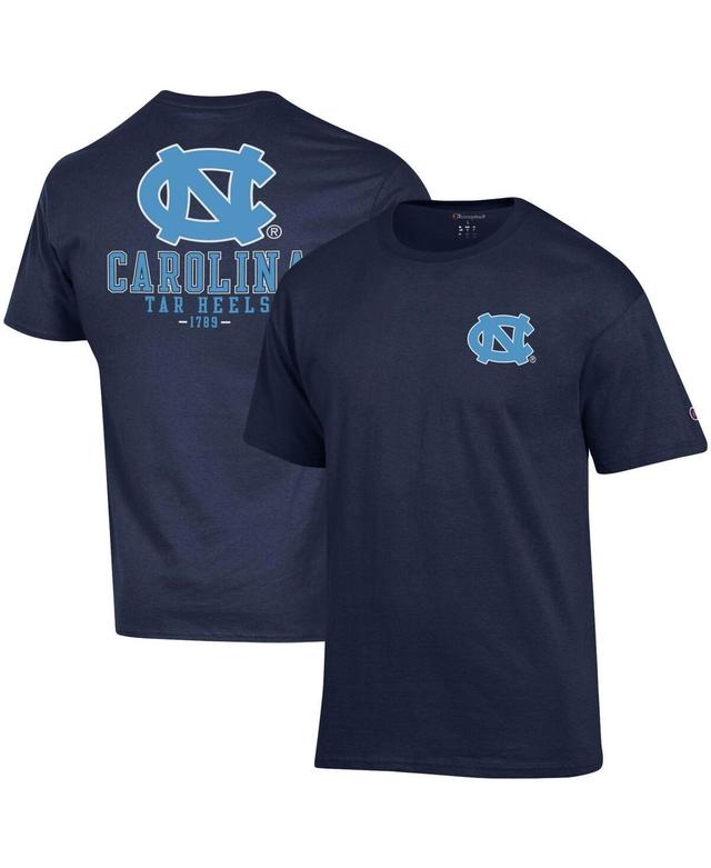 Mens Champion Navy North Carolina Tar Heels Stack 2-Hit T-shirt Product Image