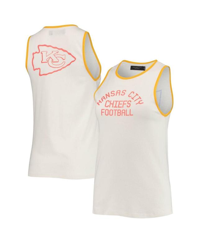 Womens Junk Food /Gold Kansas City Chiefs Throwback Pop Binding Scoop Neck Tank Top Product Image