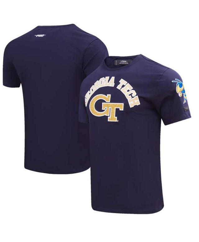 Mens Pro Standard Navy Georgia Tech Yellow Jackets Classic Stacked Logo T-shirt Product Image