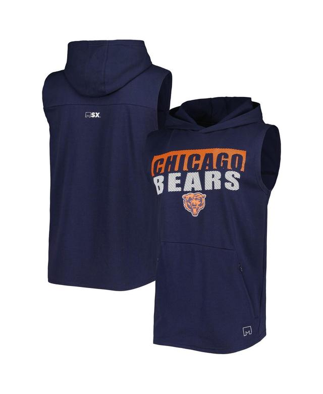 Mens Msx by Michael Strahan Navy Chicago Bears Relay Sleeveless Pullover Hoodie Product Image