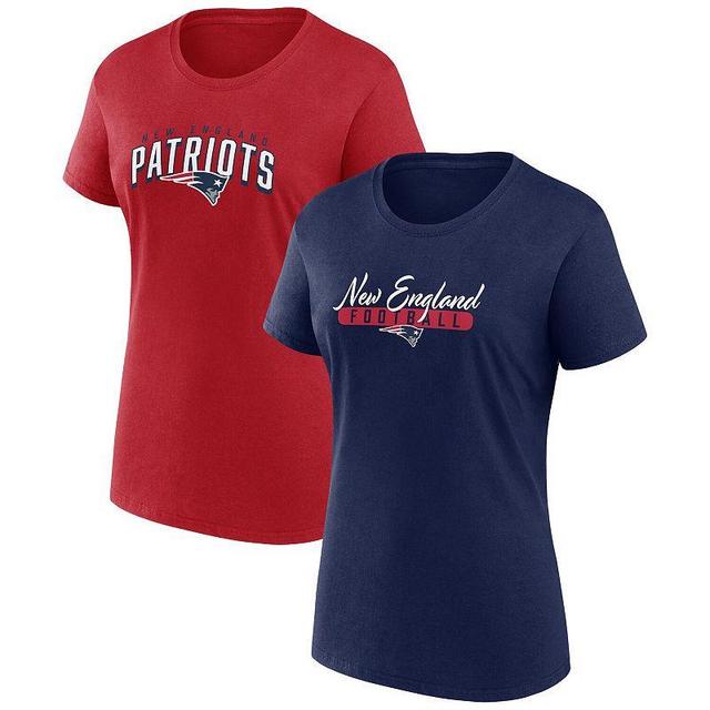 Womens Fanatics Branded /Red New England Patriots Fan T-Shirt Combo Set Blue Product Image