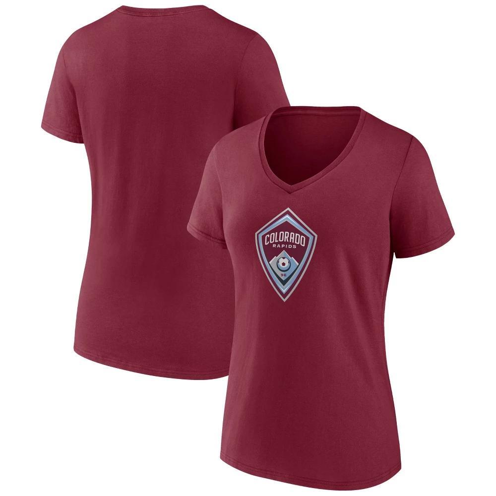 Womens Fanatics Branded Red New England Revolution Iconic Winning Attitude V-Neck T-Shirt Product Image