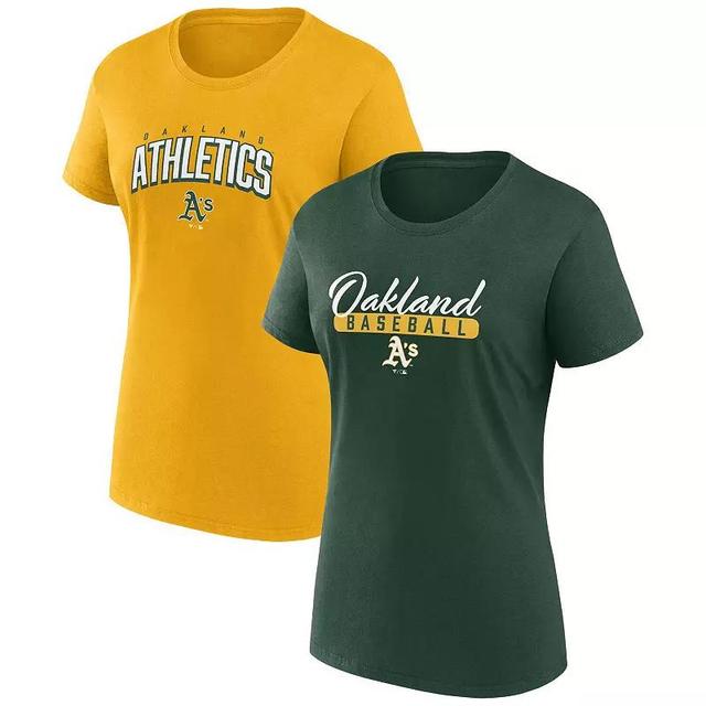 Womens Fanatics Branded /Gold Oakland Athletics Fan T-Shirt Combo Set Product Image