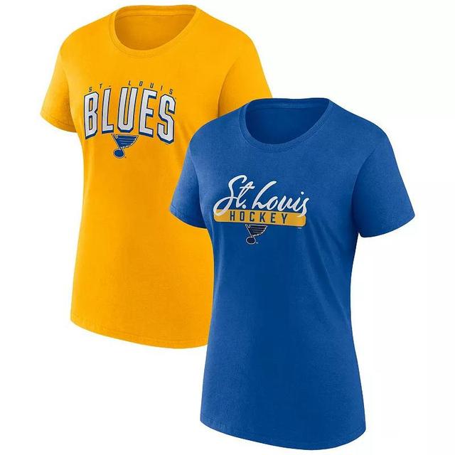 Womens Fanatics Branded Royal/Gold Los Angeles Rams Fan T-Shirt Combo Set Product Image