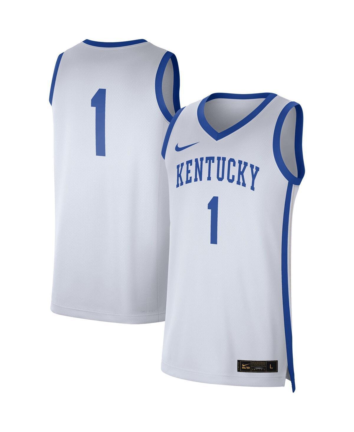 Mens Nike #1 White, Royal Kentucky Wildcats Replica Jersey - White, Royal Product Image