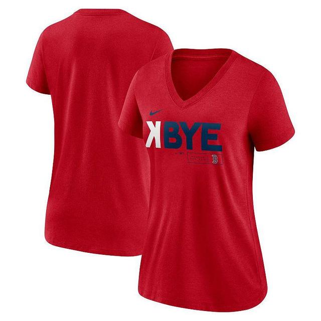 Womens Boston Sox Nike K-Bye Tri-Blend V-Neck T-Shirt Product Image