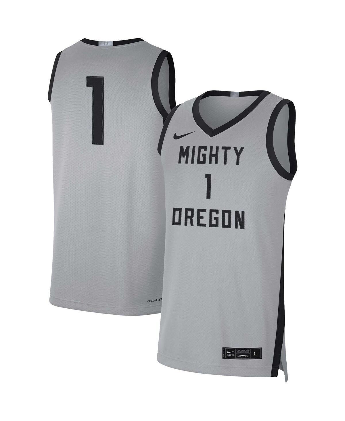 Mens Nike #1 Gray/Black Oregon Ducks Limited Basketball Jersey Grey Product Image