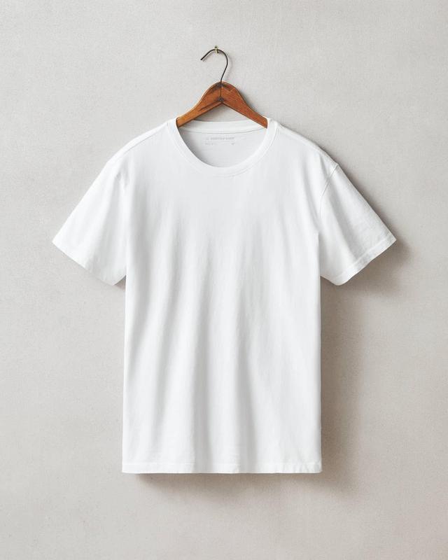 Classic Cotton Crew Tee - White Male Product Image