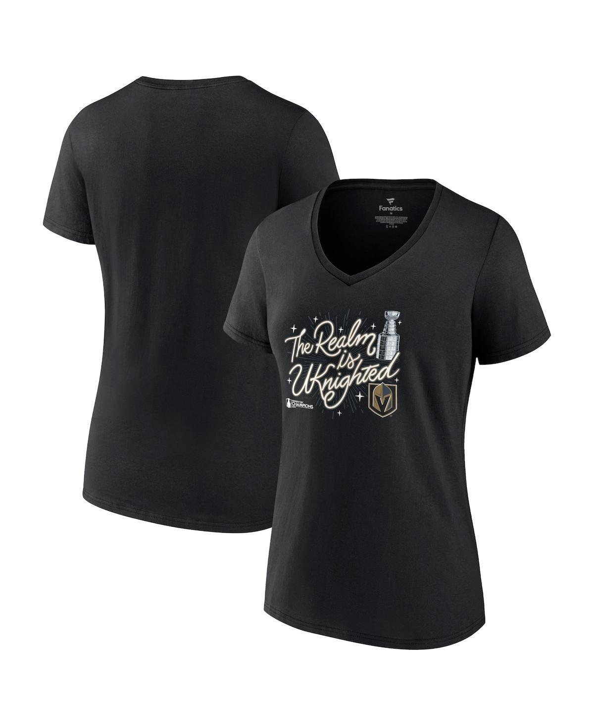 Womens Fanatics Black Vegas Golden Knights 2023 Stanley Cup Champions Celebration V-Neck T-shirt Product Image