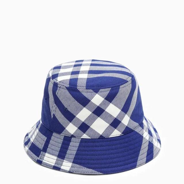 BURBERRY Blue/white Check Pattern Bucket Hat Product Image