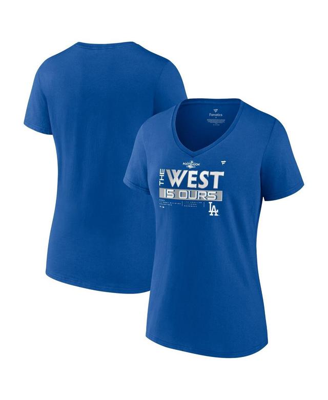 Womens Fanatics Royal Los Angeles Dodgers 2022 Nl West Division Champions Locker Room V-Neck T-shirt Product Image