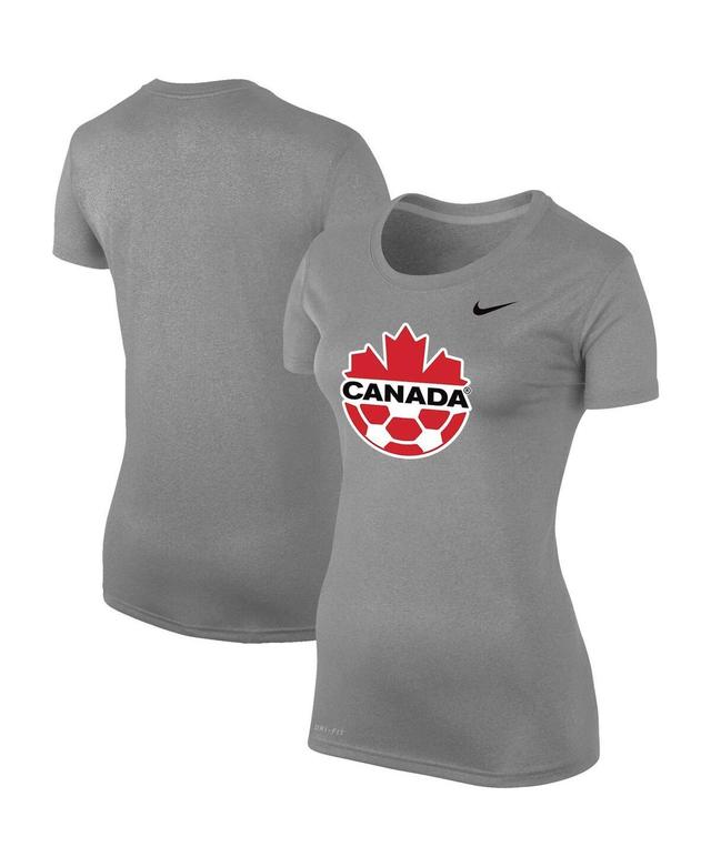 Womens Nike Heather Gray Canada Soccer Legend Performance T-shirt Product Image