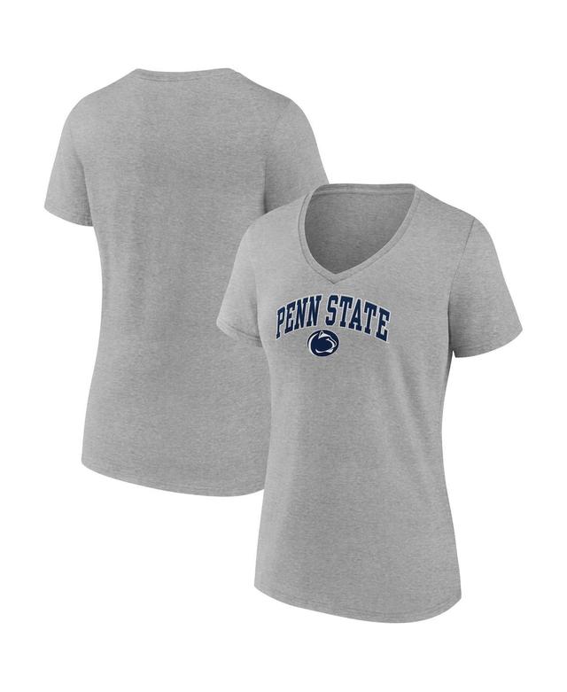 Womens Fanatics Heather Gray Penn State Nittany Lions Evergreen Campus V-Neck T-shirt Product Image