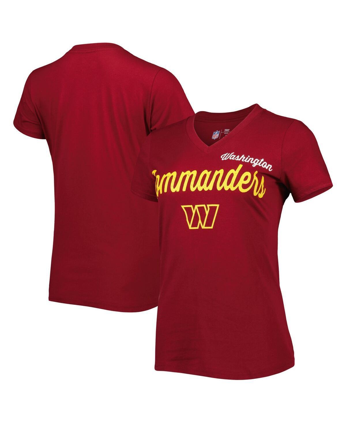 Women's G-III 4Her by Carl Banks Burgundy Washington Commanders Post Season V-Neck T-Shirt Product Image