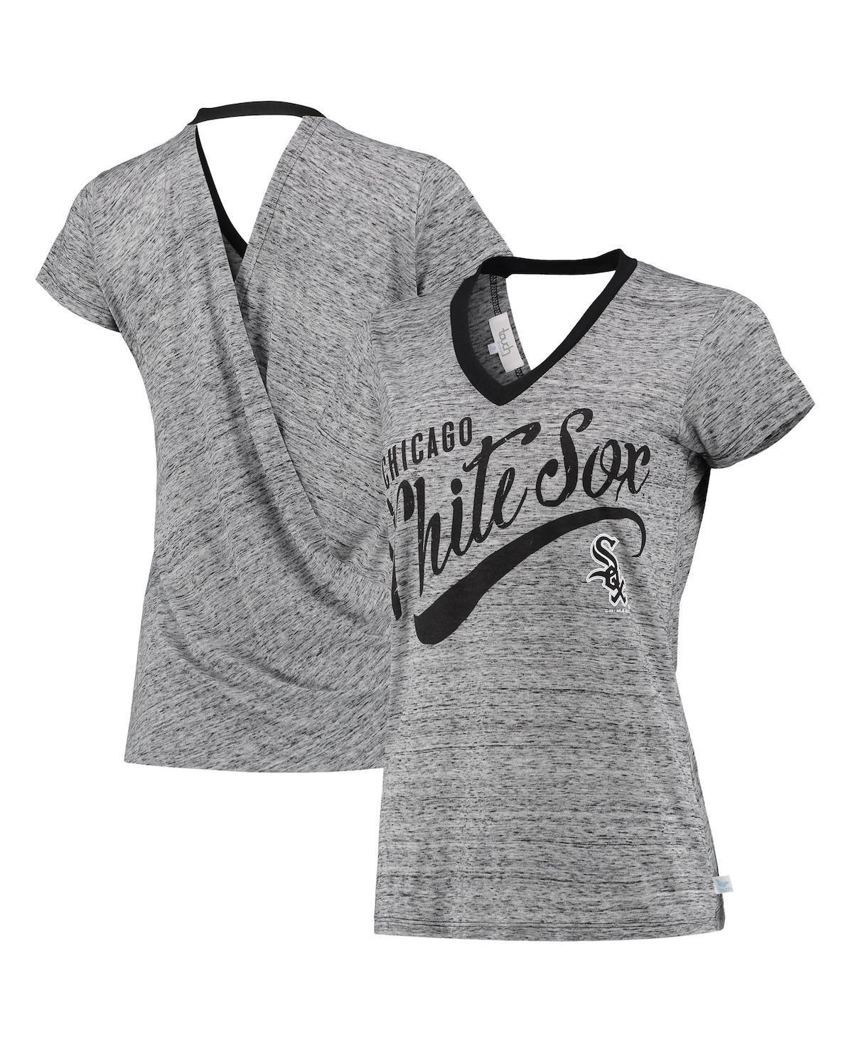 Womens Touch Black Chicago White Sox Hail Mary V-Neck Back Wrap T-shirt Product Image