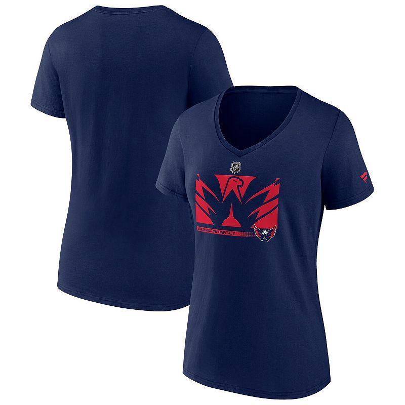 Womens Fanatics Branded Washington Capitals Authentic Pro Core Collection Secondary Logo V-Neck T-Shirt Blue Product Image