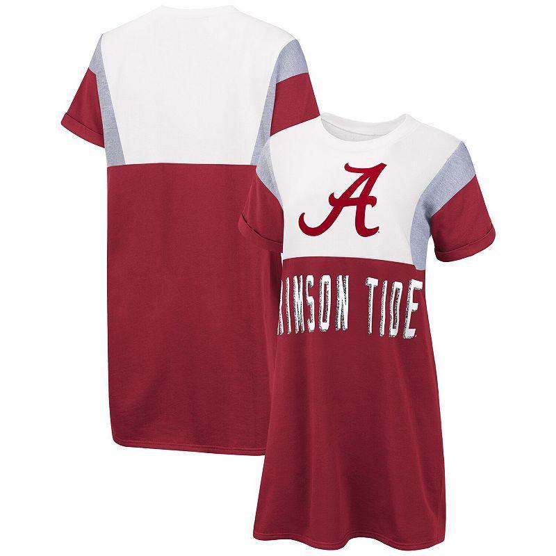 Womens G-III 4Her by Carl Banks Crimson/White Alabama Crimson Tide 3rd Down Short Sleeve T-Shirt Dress Product Image