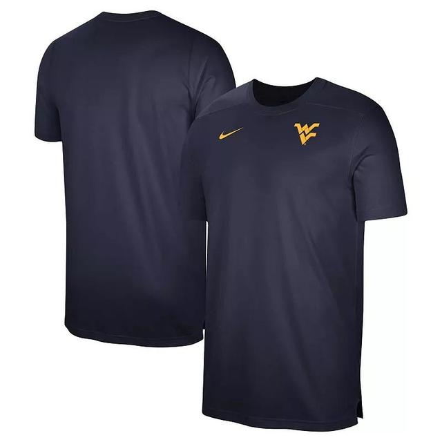 Mens Nike West Virginia Mountaineers Sideline Coaches Performance Top Blue Product Image