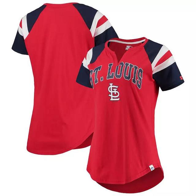 Womens Starter /Navy St. Louis Cardinals Game On Notch Neck Raglan T-Shirt Product Image