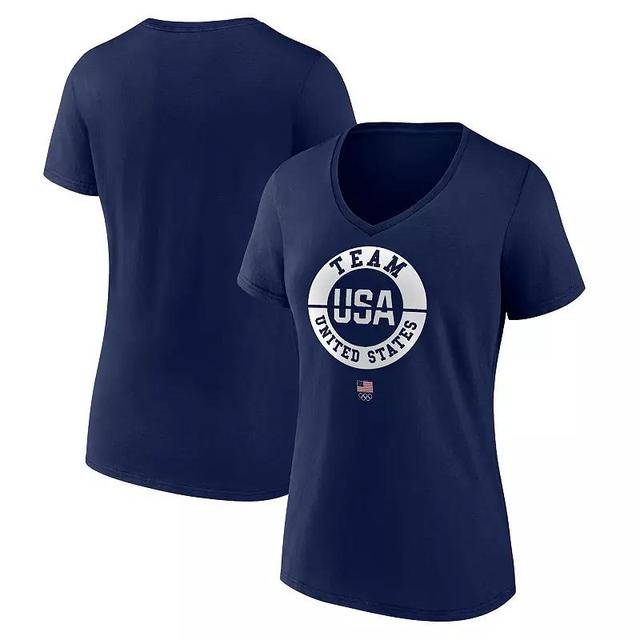 Womens Fanatics Branded Navy Team USA V-Neck T-Shirt Usa Blue Product Image