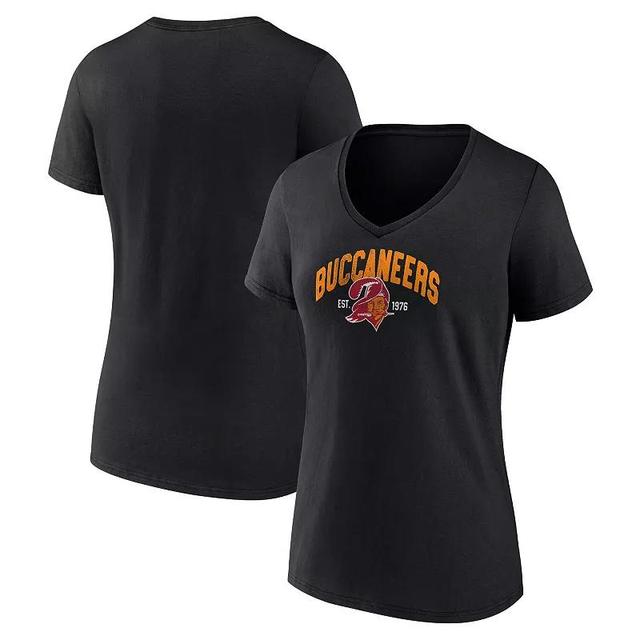 Womens Fanatics Branded Black New Orleans Saints Plus Size Drop Back V-Neck T-Shirt Product Image