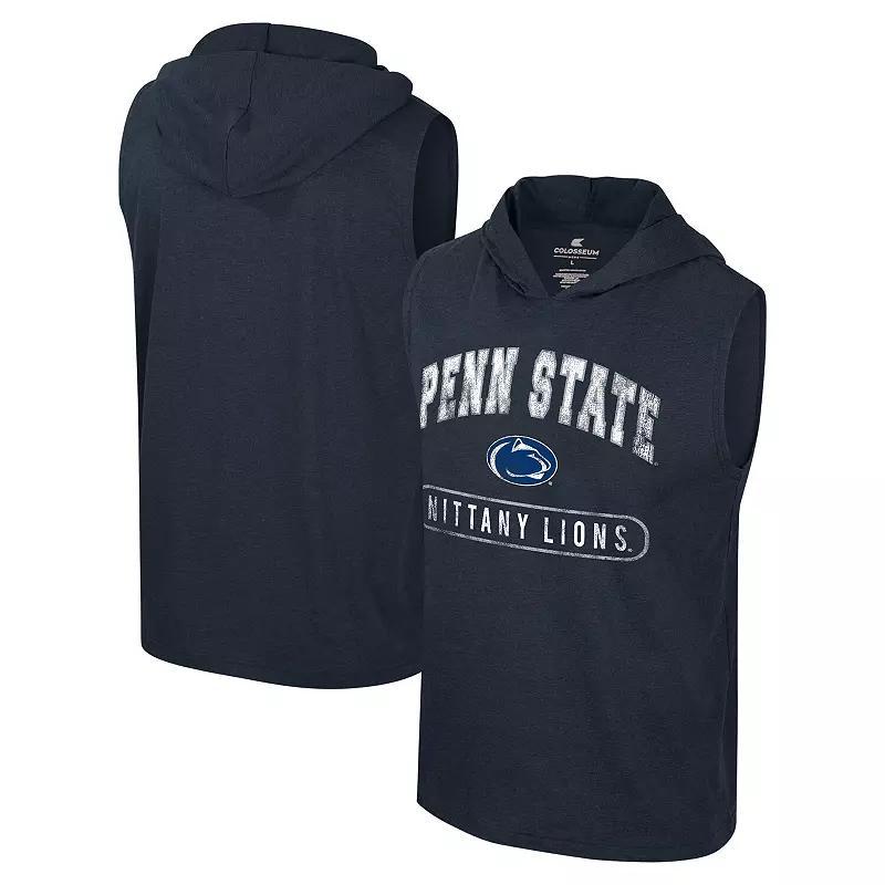 Mens Colosseum Penn State Nittany Lions Varsity Sleeveless Hoodie Tank Top Blue Product Image