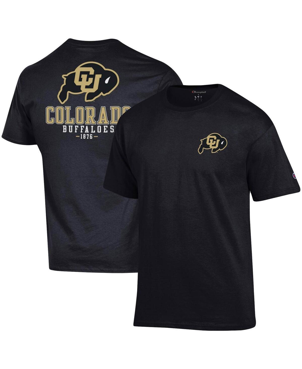 Mens Champion Black Colorado Buffaloes Stack 2-Hit T-shirt Product Image