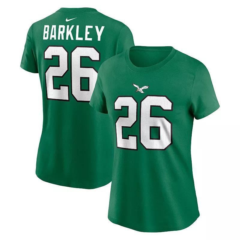 Womens Nike Saquon Barkley Kelly Philadelphia Eagles Player Name & Number T-Shirt Product Image