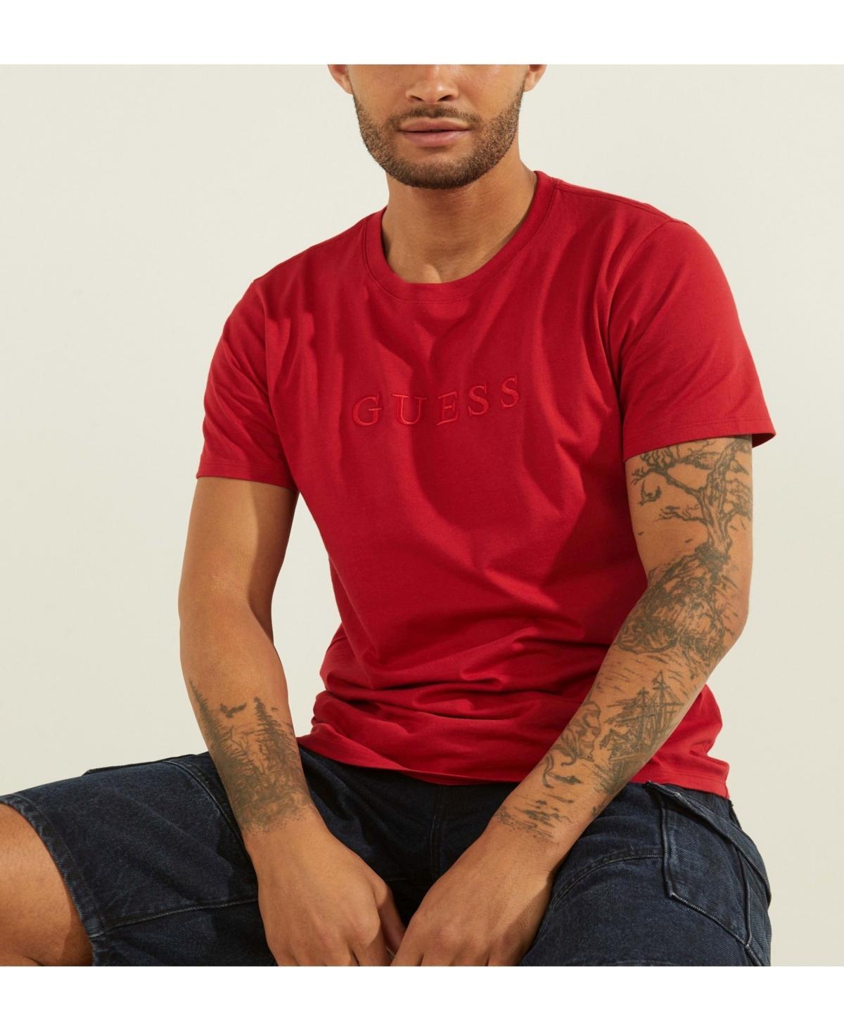 Guess Short-Sleeve Embroidered-Logo Pima T Product Image