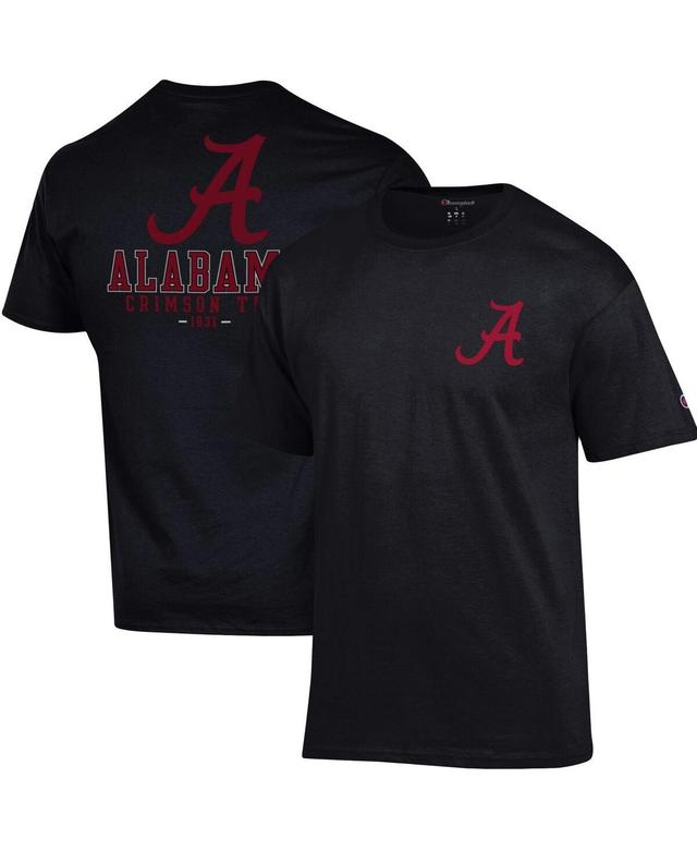 Mens Champion Black Alabama Crimson Tide Team Stack 2-Hit T-Shirt Product Image