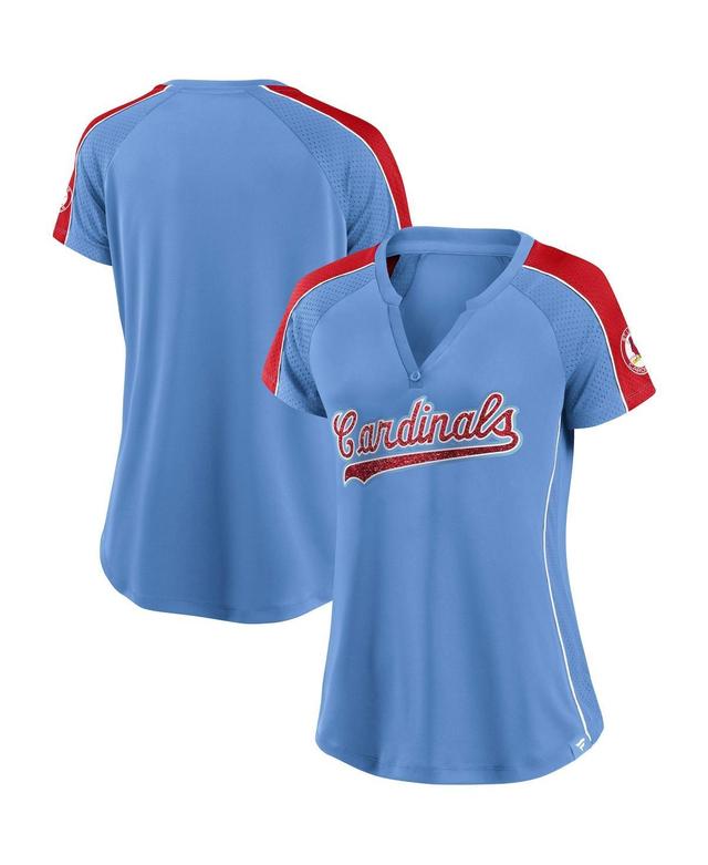 Womens Fanatics Branded Royal/Red St. Louis Cardinals True Classic League Diva Pinstripe Raglan V-Neck T-Shirt Product Image