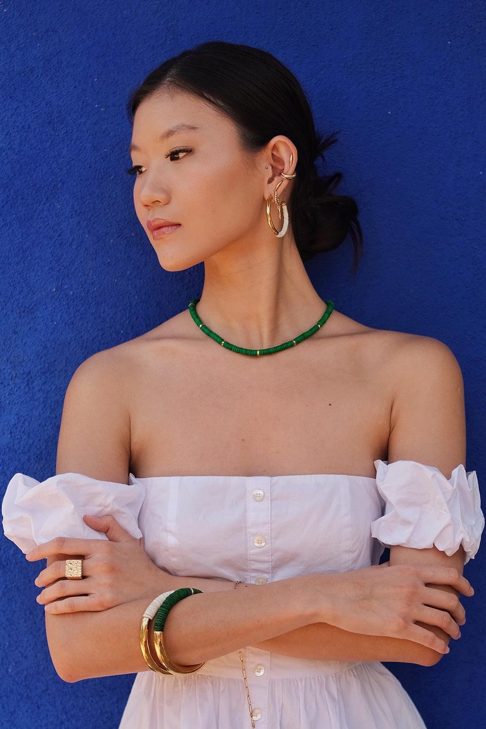 SOKO Karamu Collar Necklace - Green / Gold Product Image