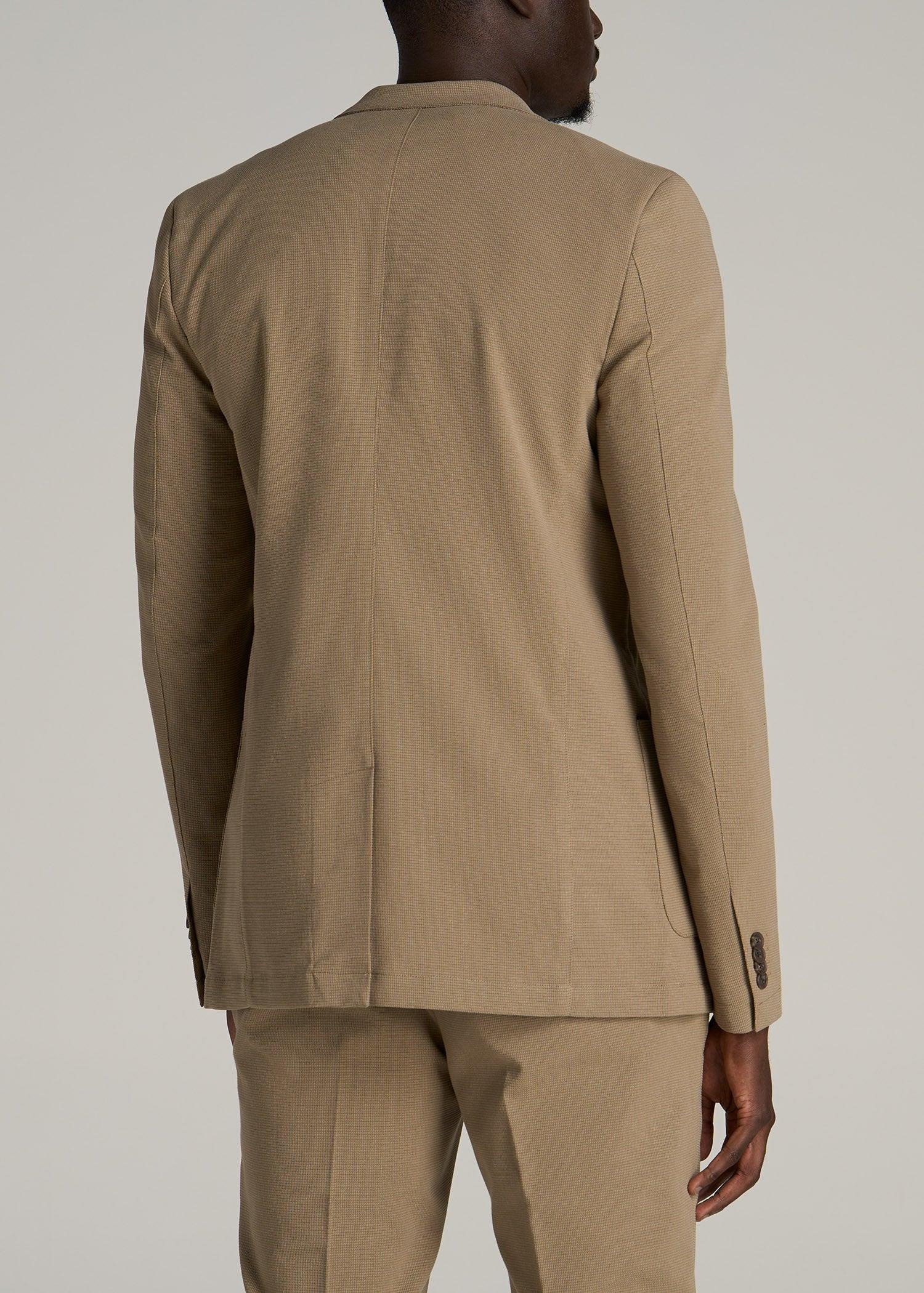 Textured Garment Washed Stretch Chino Tall Blazer in Desert Khaki Male Product Image