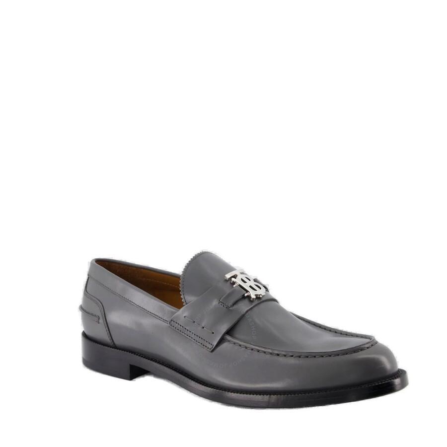 Men's Tb-monogram Leather Loafers In Grey Product Image