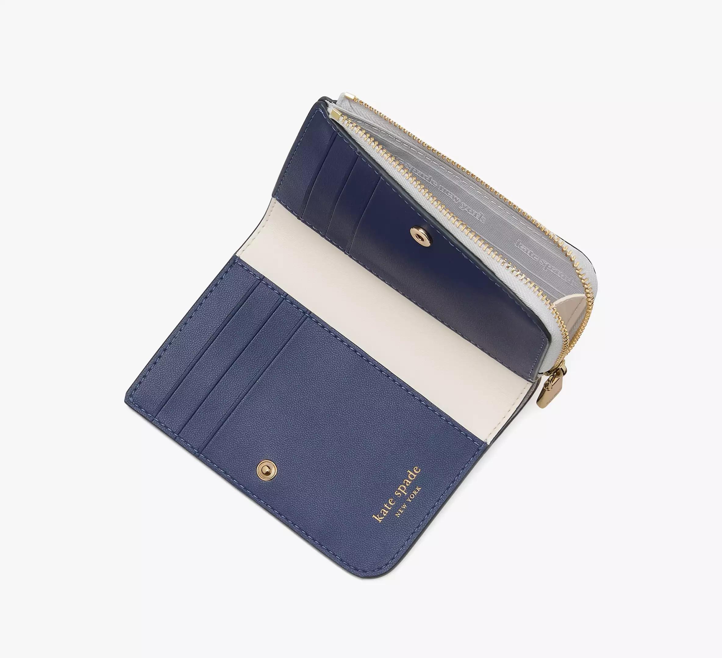 Ava Colorblocked Pebbled Leather Zip Bifold Wallet Product Image