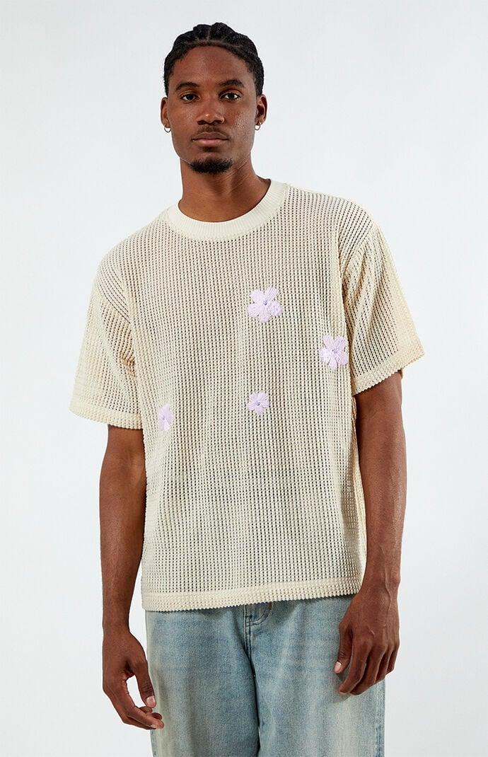 Men's Flower Crochet T-Shirt Product Image