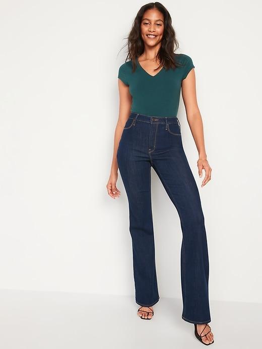 High-Waisted Wow Flare Jeans Product Image